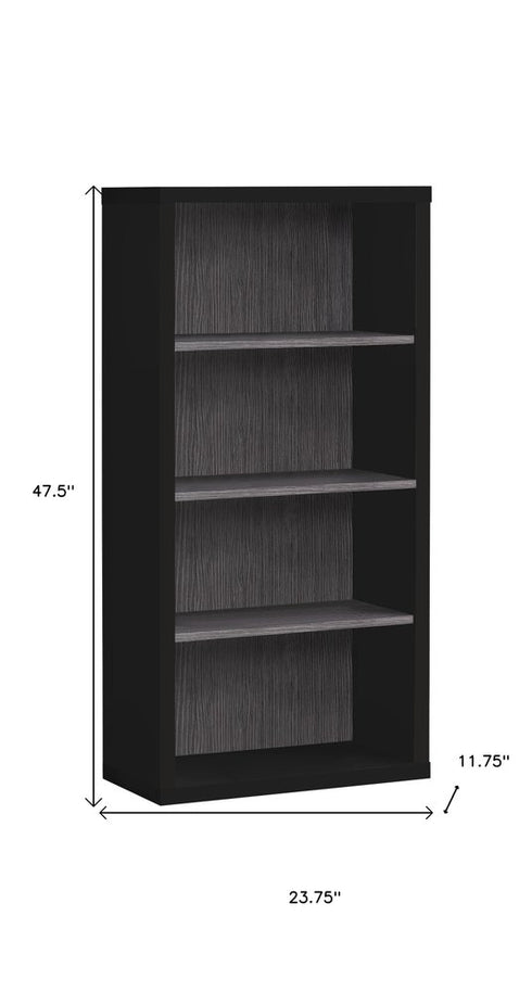11.75" x 23.75" x 47.5" Cappuccino Particle Board Adjustable Shelves Bookshelf
